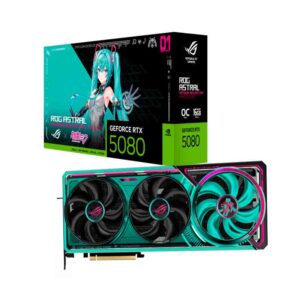 TARJETA VIDEO ASUS NVIDIA GEFORCE ROG ASTRAL RTX™ 5080 16GB GDDR7 OC HATSUNE MIKU EDITION TRIPLE FAN