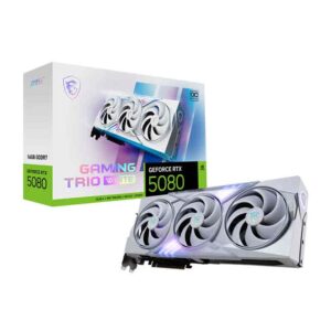 TARJETA DE VIDEO MSI NVIDIA GEFORCE RTX™ 5080 16GB GAMING TRIO OC WHITE GDDR7 TRIPLE FAN