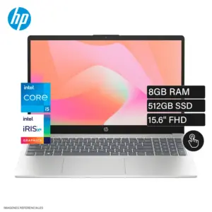 HP 15-fd0152la, Intel Core i5-1334U, 8 GB RAM DDR4, 512 GB SSD, 15.6" FHD, FreeDOS