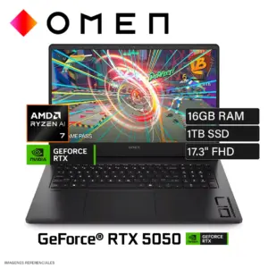 HP OMEN 17-db1001la, Ryzen AI 7 350, 16GB DDR5, 1TB SSD, RTX 5050, 17.3" FHD, FreeDOS