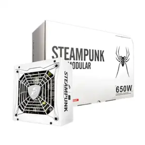 FUENTE DE PODER 1STPLAYER 650W STEAMPUNK LED 80 PLUS SILVER MODULAR