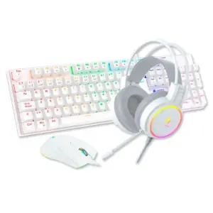 COMBO X3 AUDIFINO, MOUSE Y TECLADO GC-3100 ANTRYX BLANCO SWITCH RED